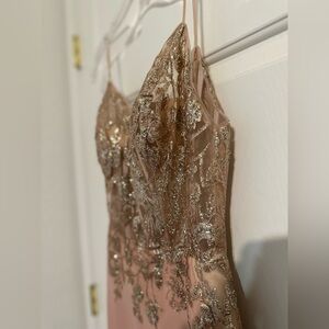 ✨ Stunning Gold & Blush Evening Gown – Size 6 ✨
